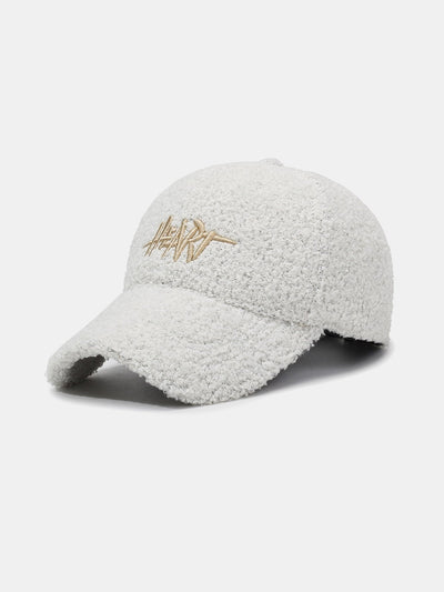 Heart Embroidery Teddy Plush Baseball Cap