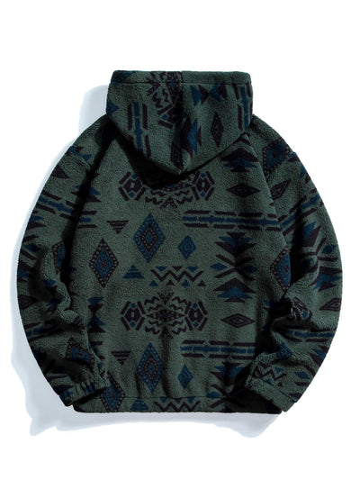 Aztec Print Teddy Hoodie