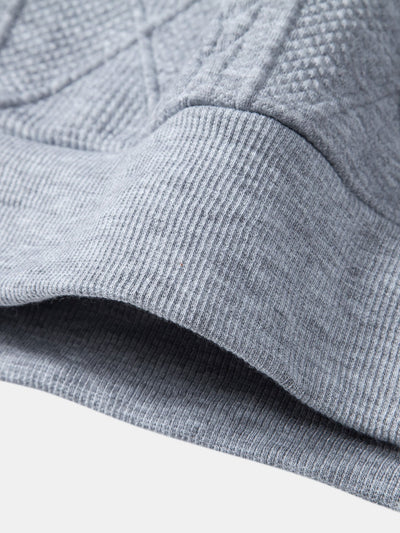 Relax Fit Geometric Jacquard Hoodie