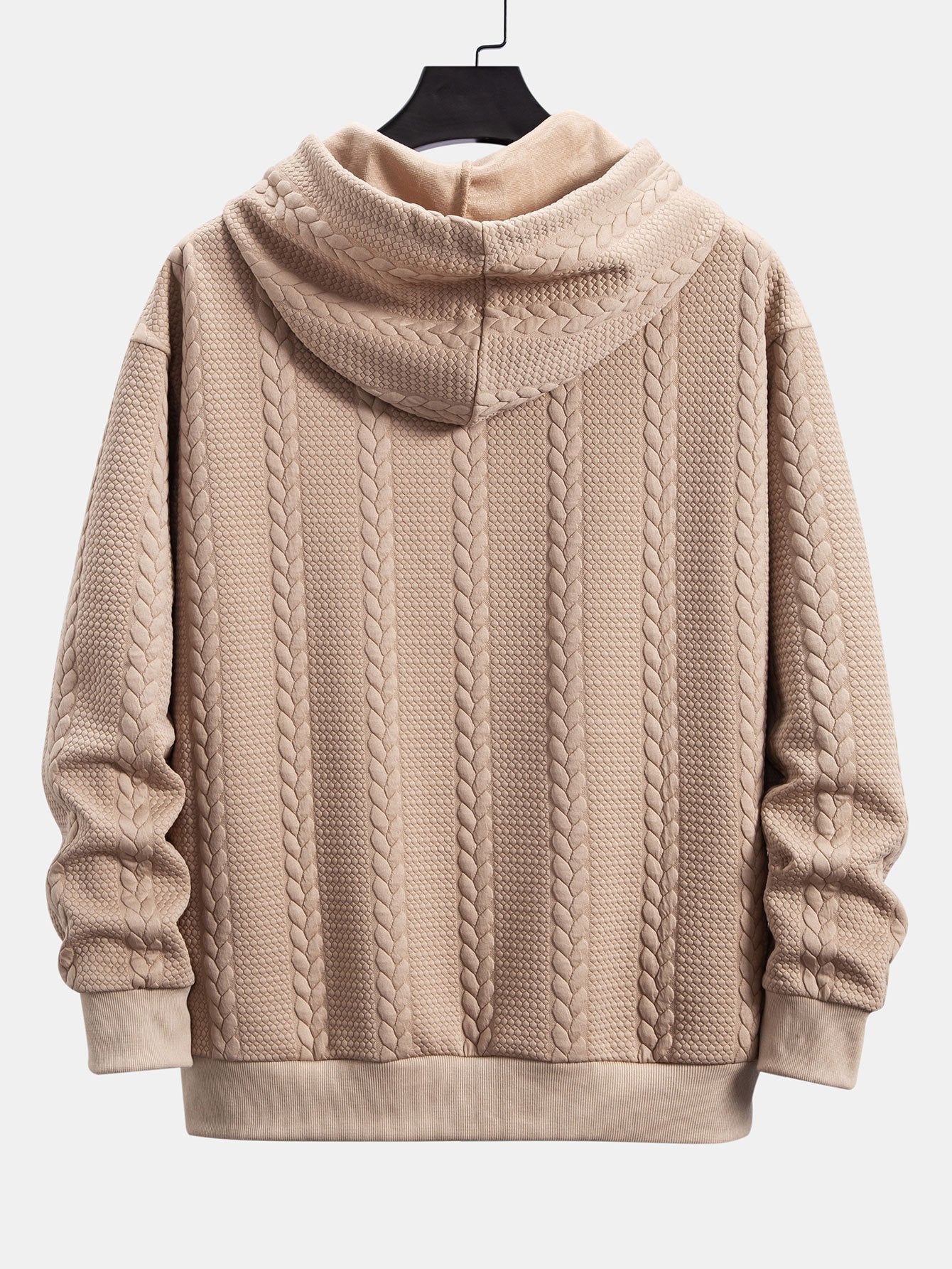 Relax Fit Wheat Jacquard Hoodie