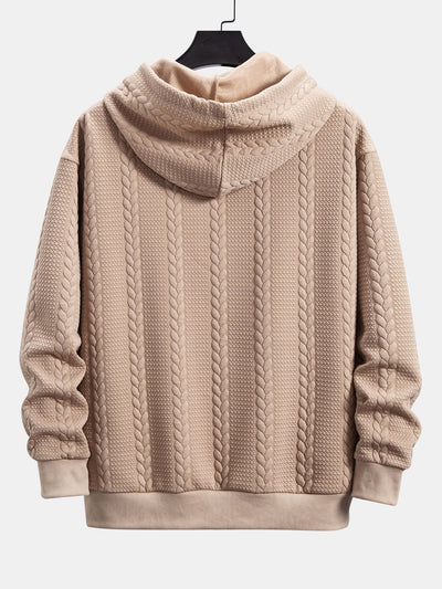 Relax Fit Wheat Jacquard Hoodie