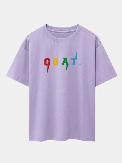 Goat Print Drop Shoulder Oversize T-Shirt