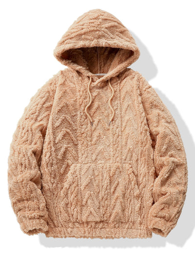 Geometric Jacquard Teddy Hoodie