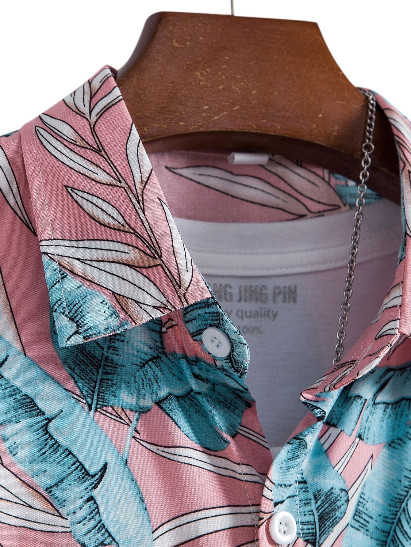 Viscose Tropical Print Button Up Shirt