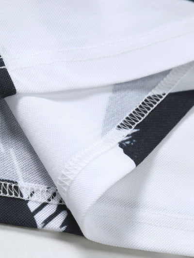 Brushstroke Print Polo Shirt