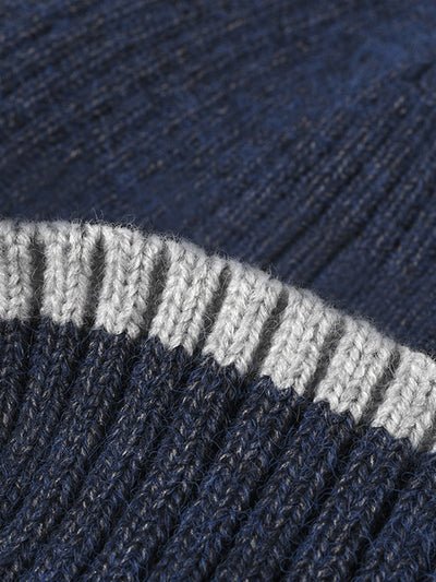 Faux Rabbit Fur Fleece Lined Warm Knit Beanie Hat