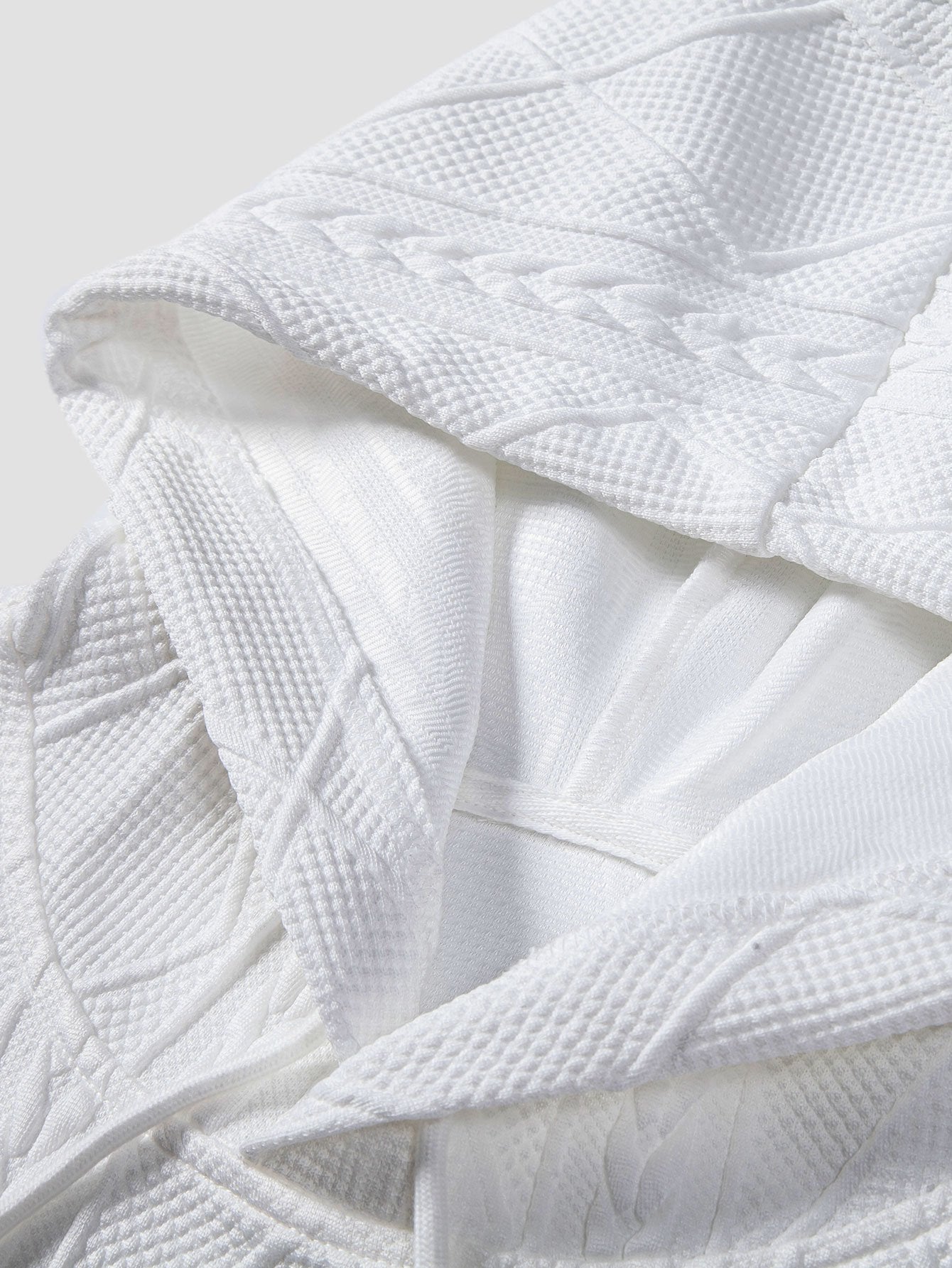 Relax Fit Geometric Jacquard Hoodie