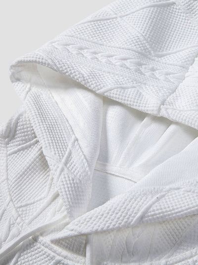 Relax Fit Geometric Jacquard Hoodie