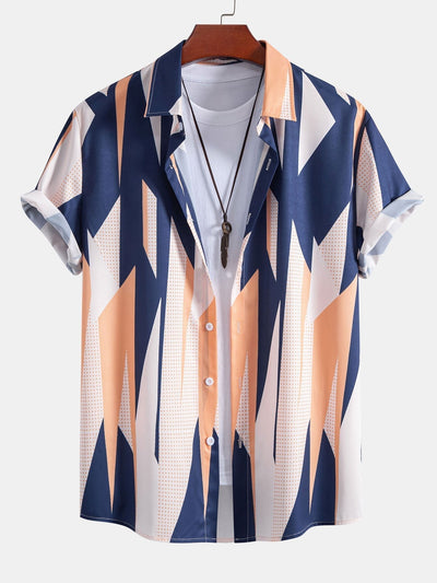 Geometry Print Button Up Shirt