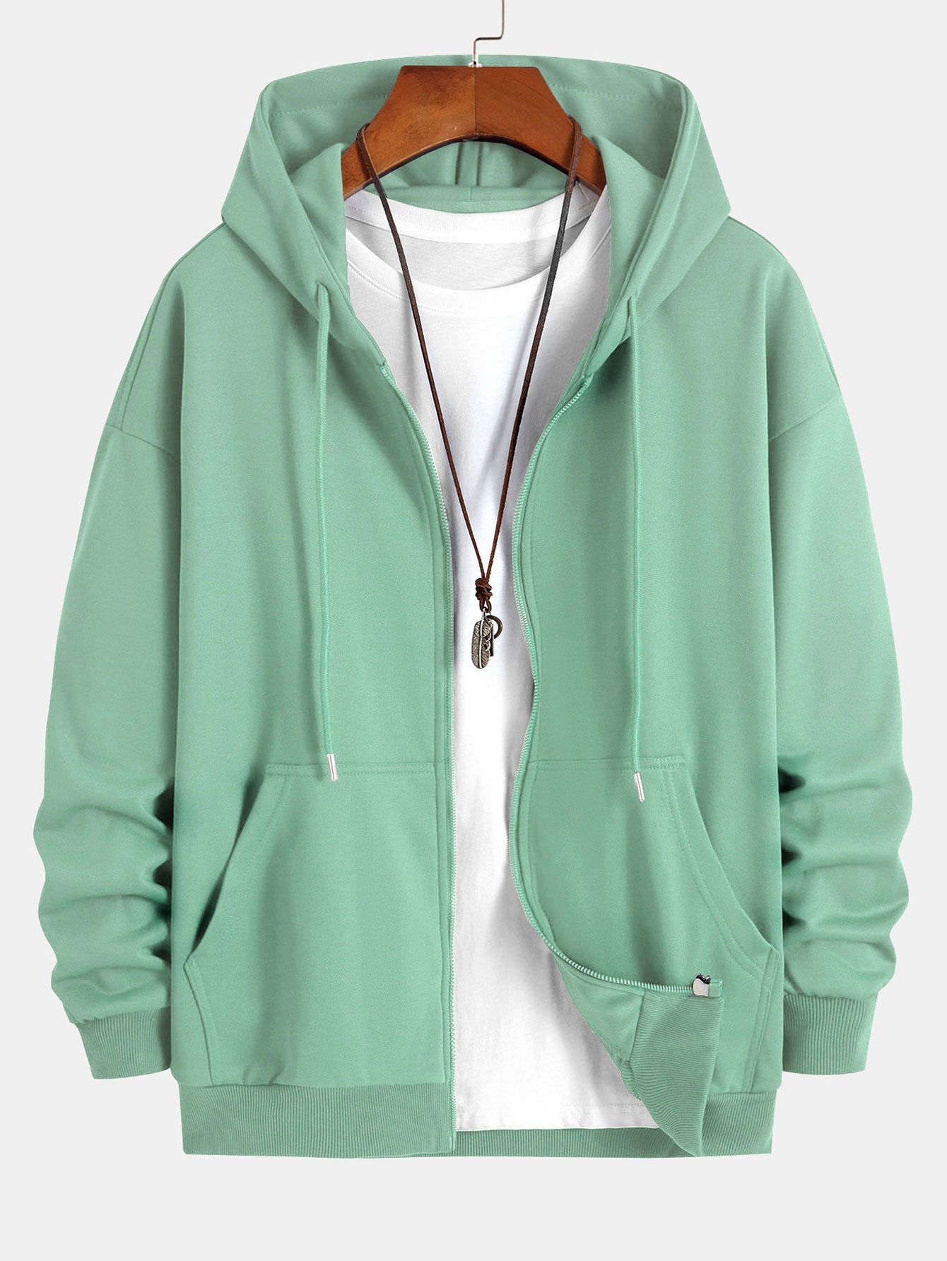 Basic Relax Fit Zip Hoodie