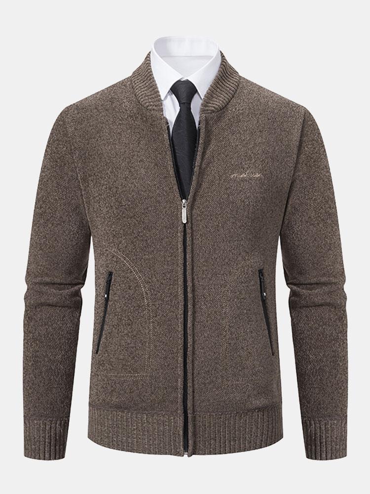 Zip Up Baseball Collar Sweater