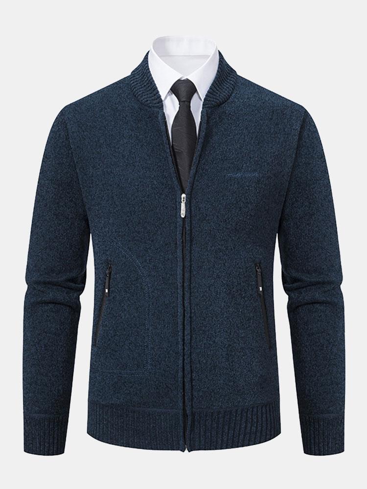 Zip Up Baseball Collar Sweater