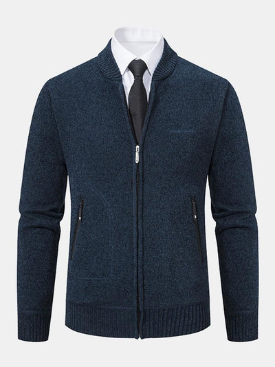 Zip Up Baseball Collar Sweater