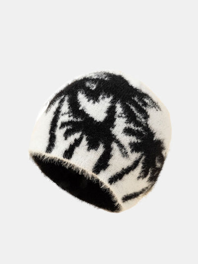Coconut Pattern Plush Warm Knit Beanie Hat