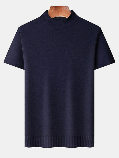 Short Sleeve Muscle Fit Mock Neck Sweater