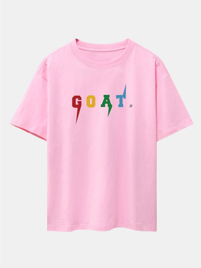 Goat Print Drop Shoulder Oversize T-Shirt