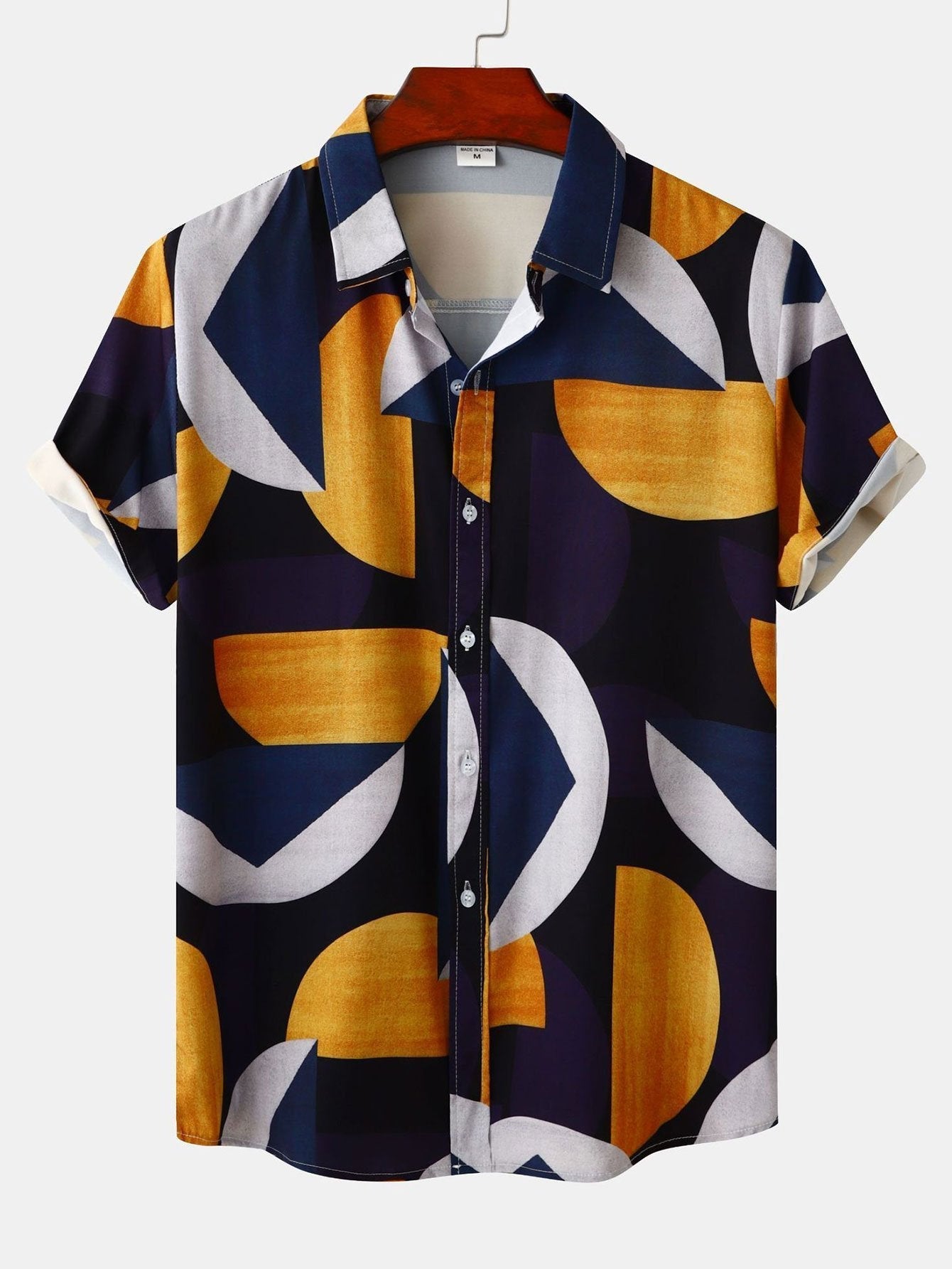 Geometry Print Button Up Shirt