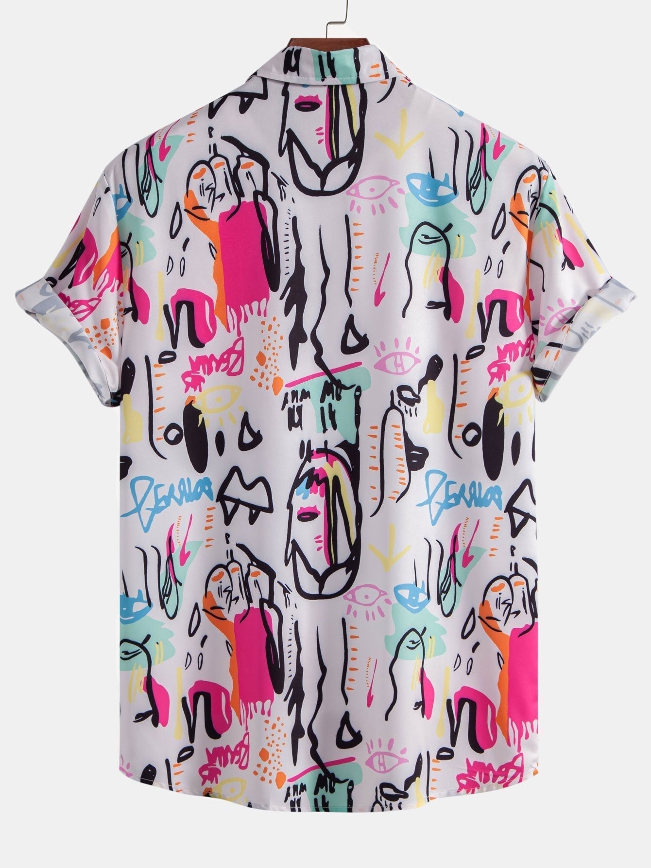 Graffiti Print Button Up Shirt