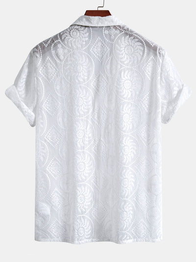 Embroidered Floral Cuban Shirt