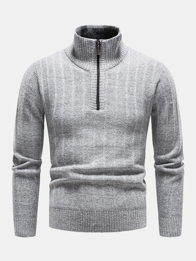 Textured Quarter Zip Sweater