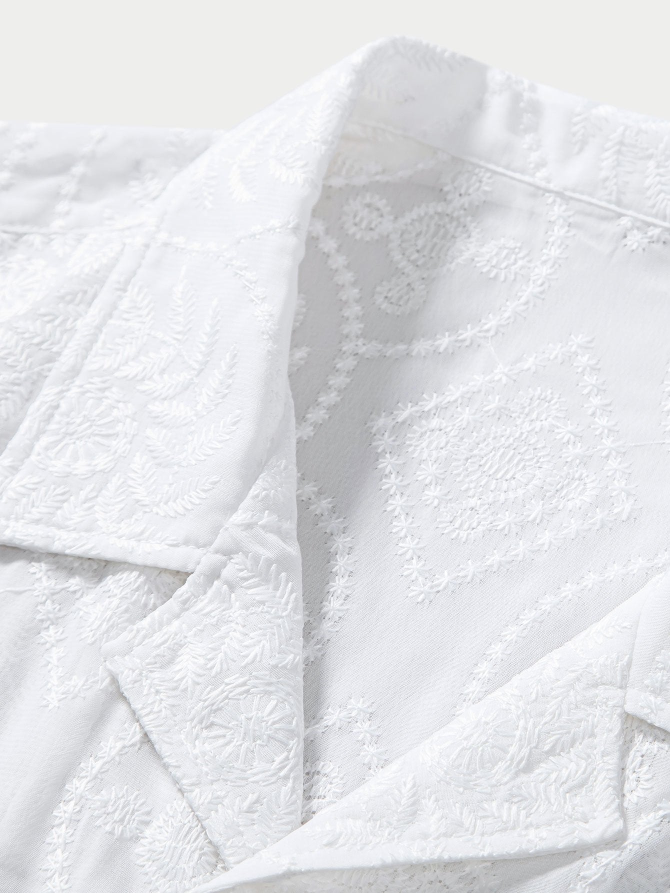 Embroidered Floral Cuban Shirt