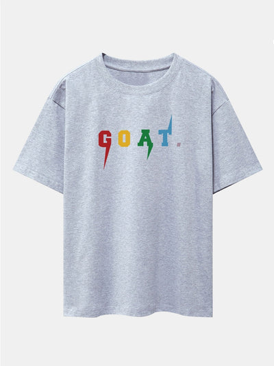 Goat Print Drop Shoulder Oversize T-Shirt