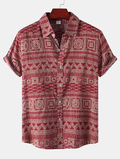 Tribal Print Button Up Shirt
