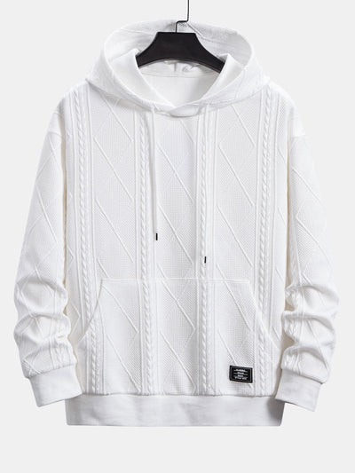 Relax Fit Geometric Jacquard Hoodie