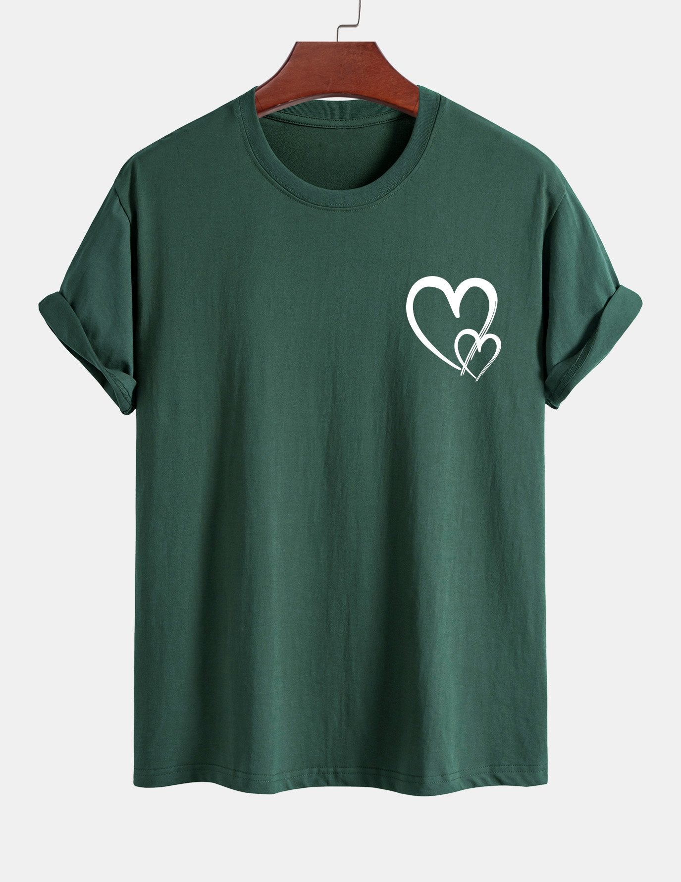 Regular Fit Heart Print Cotton T-Shirt