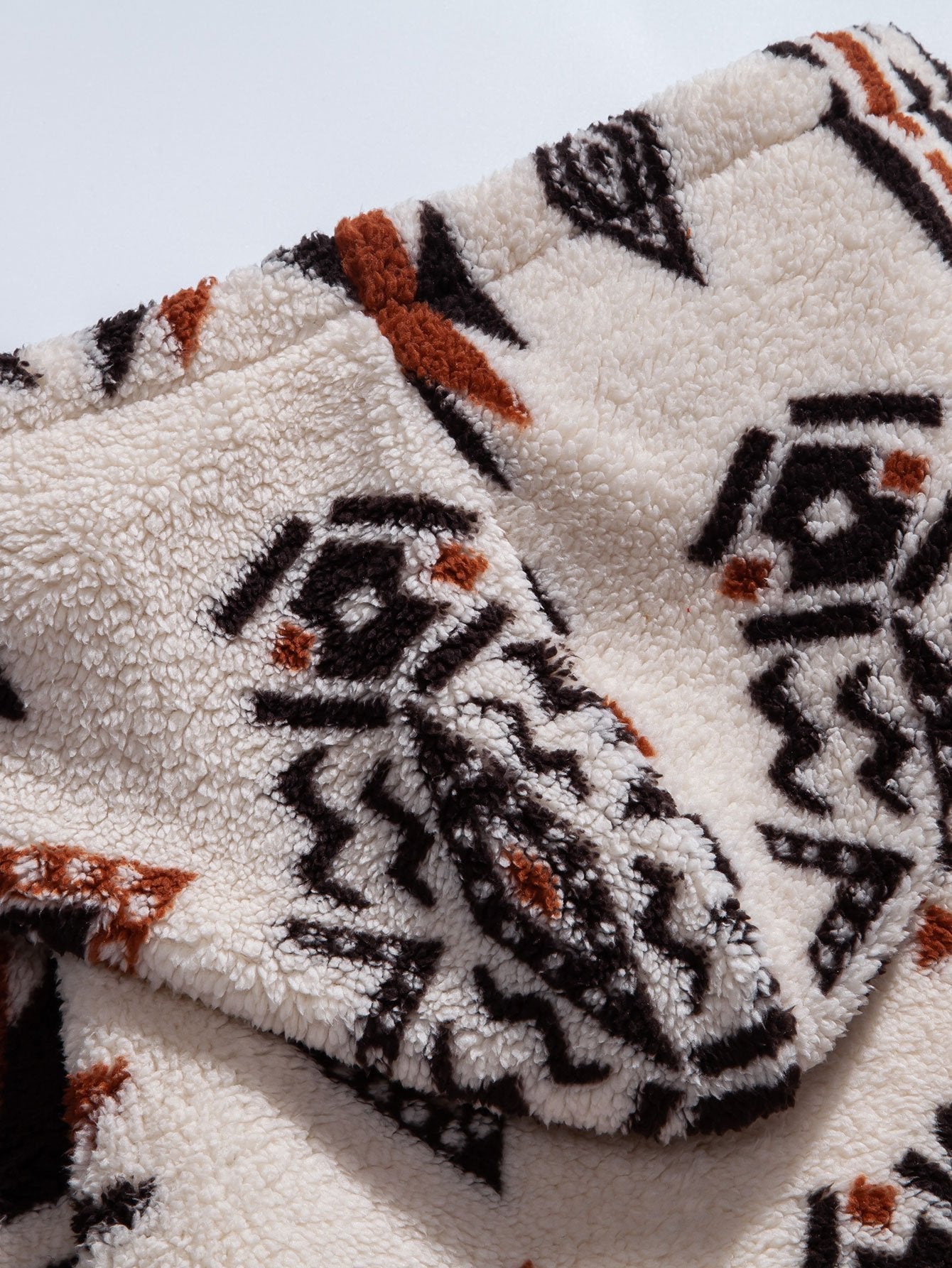 Aztec Print Teddy Hoodie
