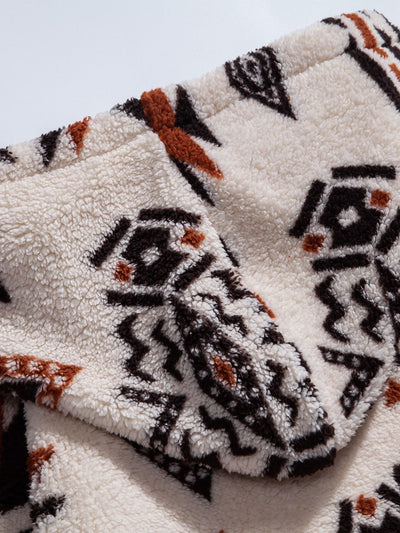 Aztec Print Teddy Hoodie