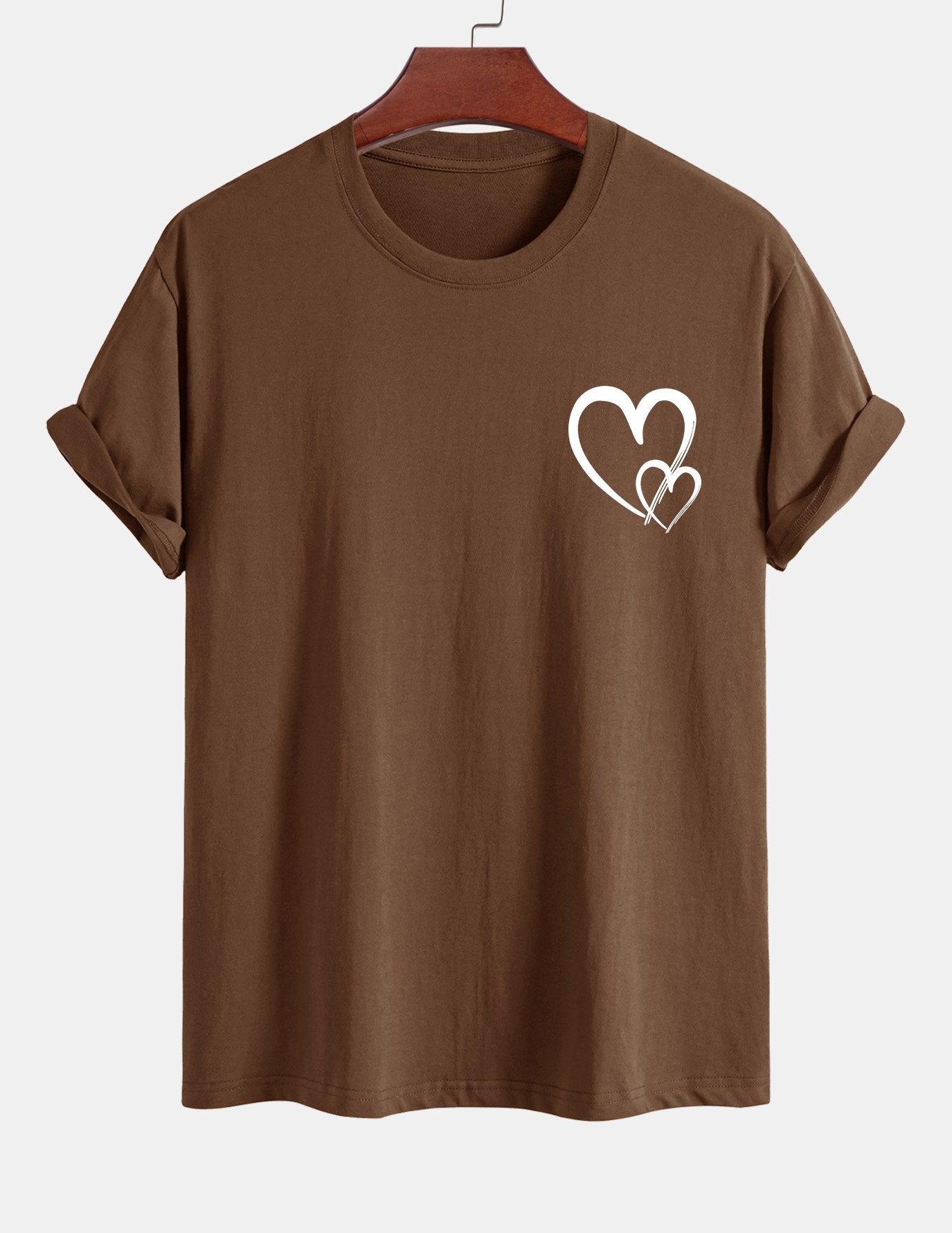 Regular Fit Heart Print Cotton T-Shirt