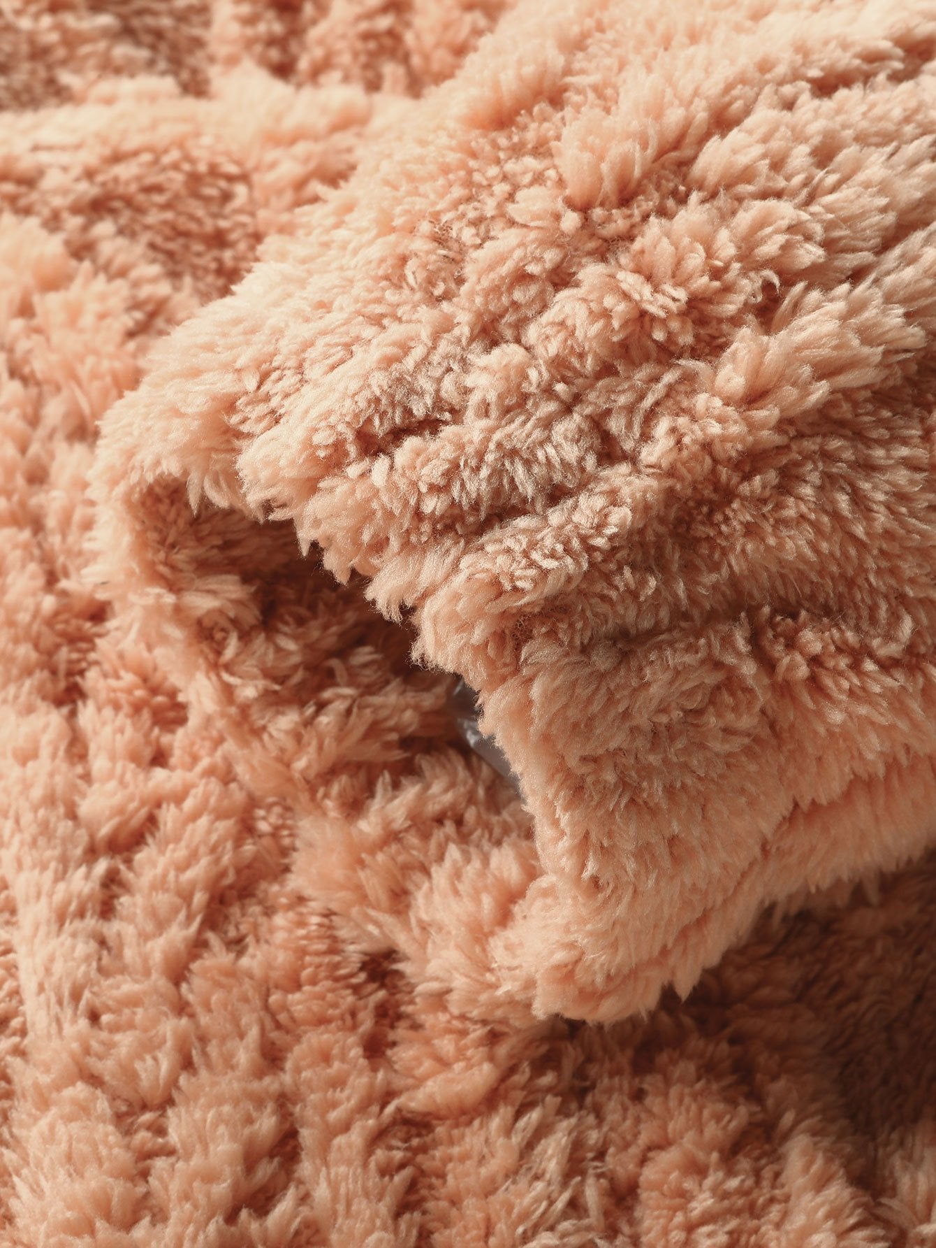 Geometric Jacquard Teddy Hoodie