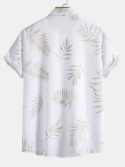 Leaf Print Button Up Shirt