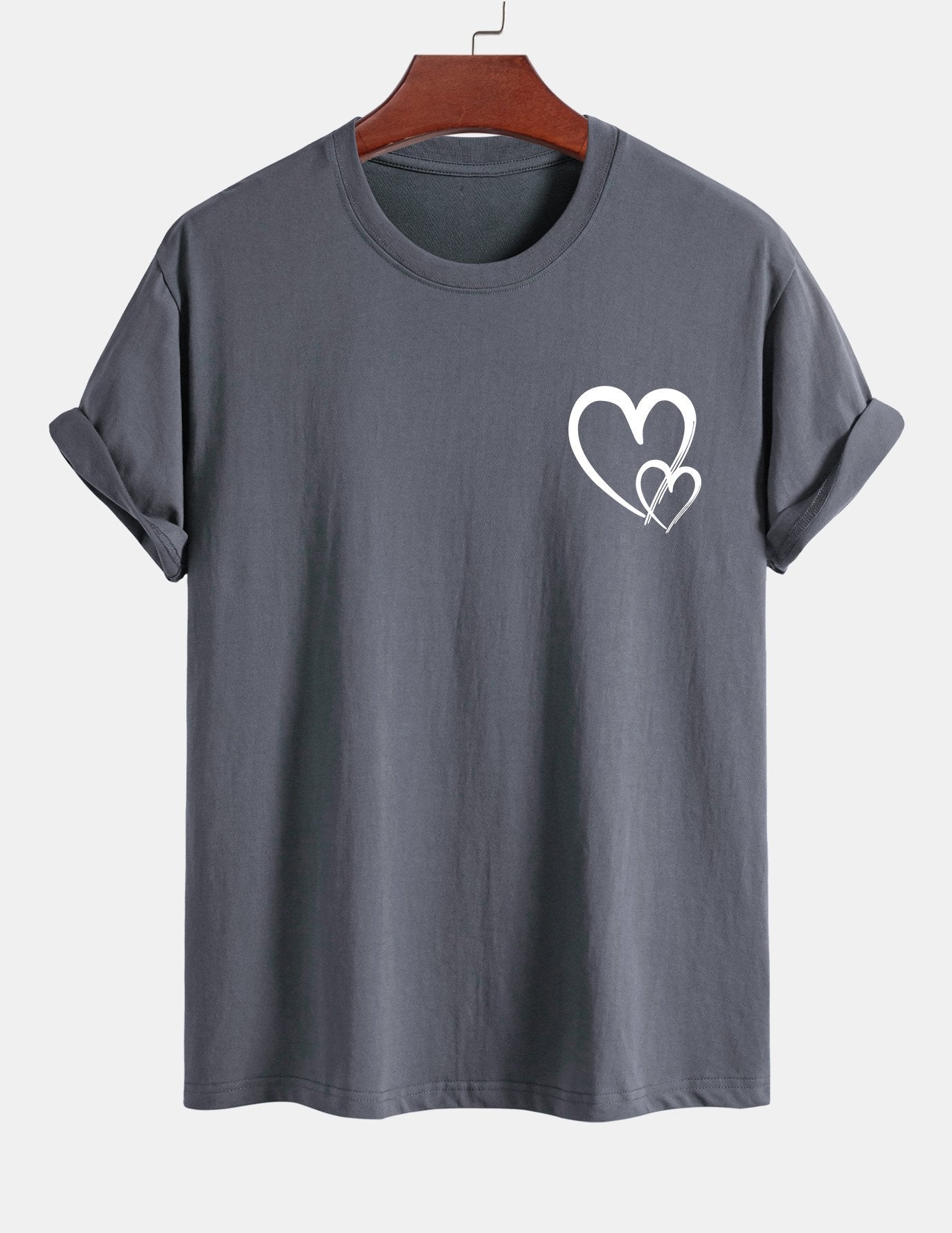 Regular Fit Heart Print Cotton T-Shirt