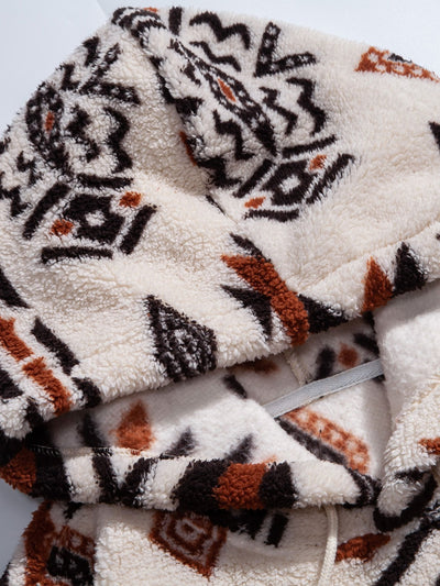Aztec Print Teddy Hoodie