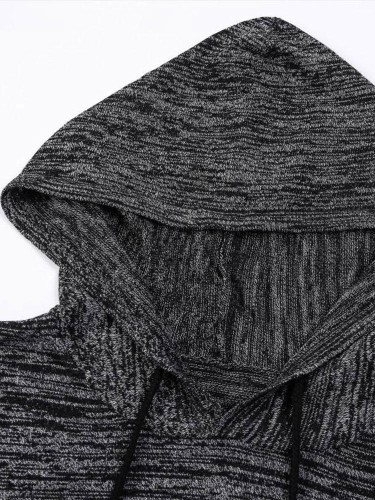 Slim Fit Knit Hooded Sweater