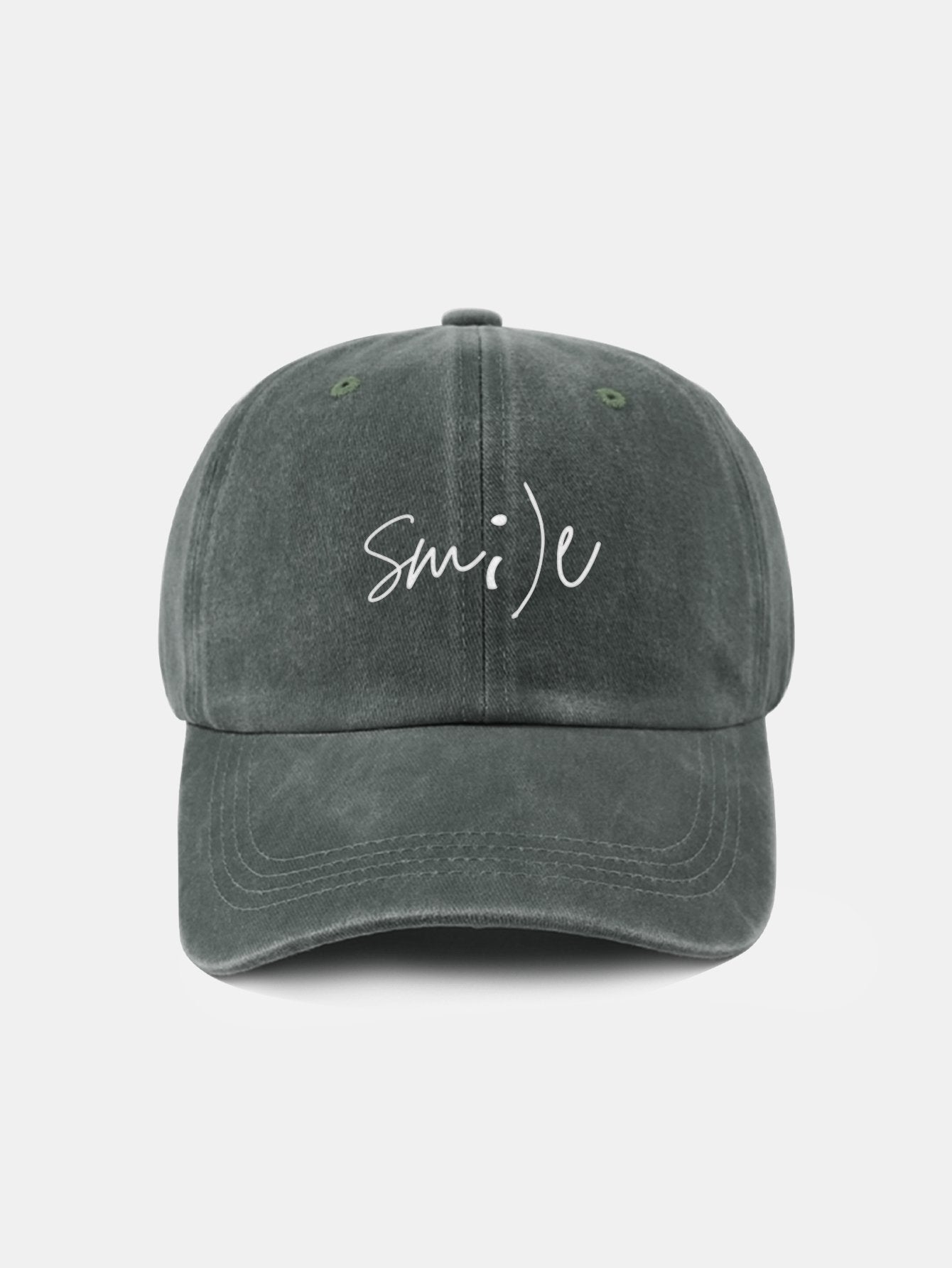 Keep Smiling Letter Casual Versatile Washed Cotton Baseball Cap