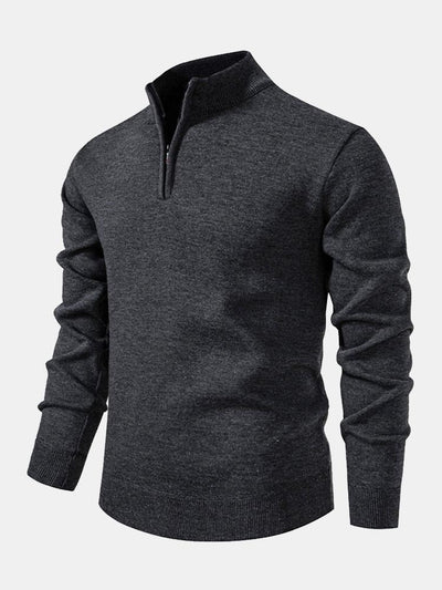 Relax Fit Zip Up Neck Sweater