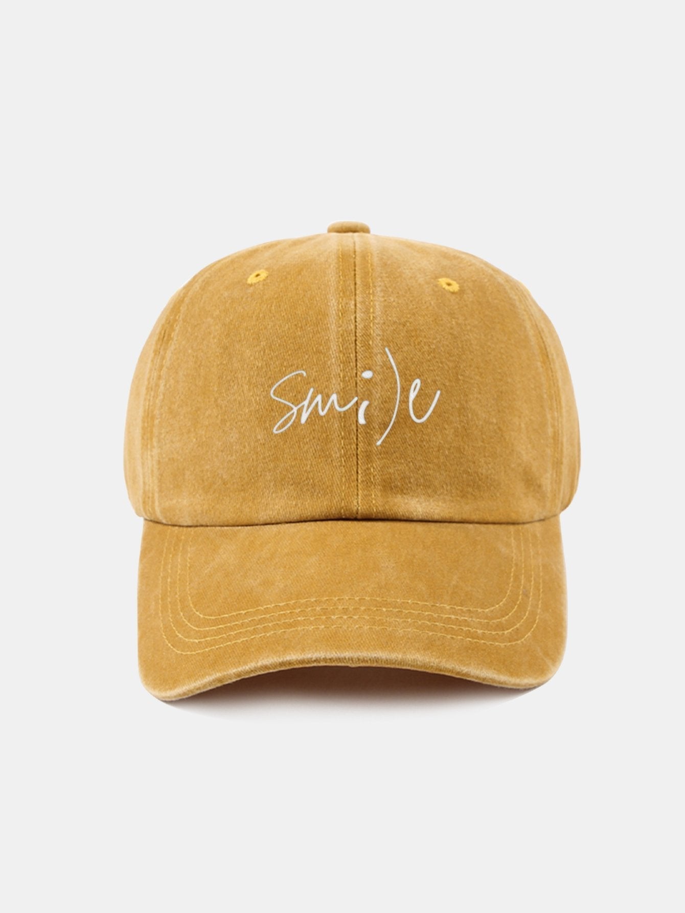 Keep Smiling Letter Casual Versatile Washed Cotton Baseball Cap
