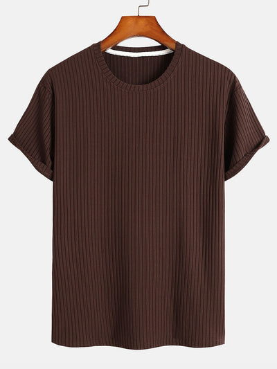 Basic Slim Fit Ribbed T-Shirt