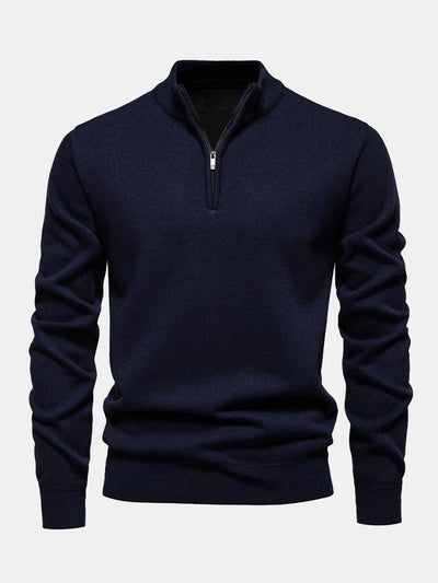 Relax Fit Zip Up Neck Sweater