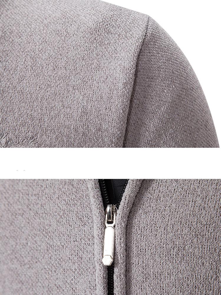 Zip Up Baseball Collar Sweater