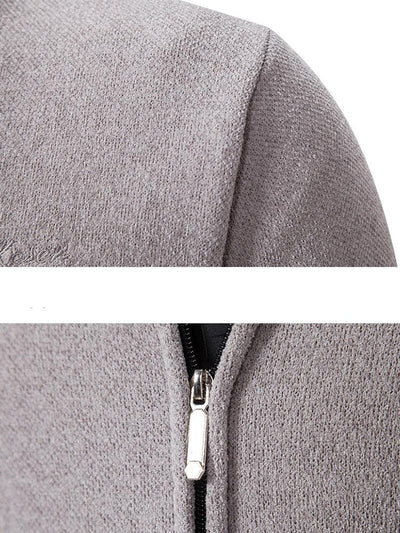 Zip Up Baseball Collar Sweater