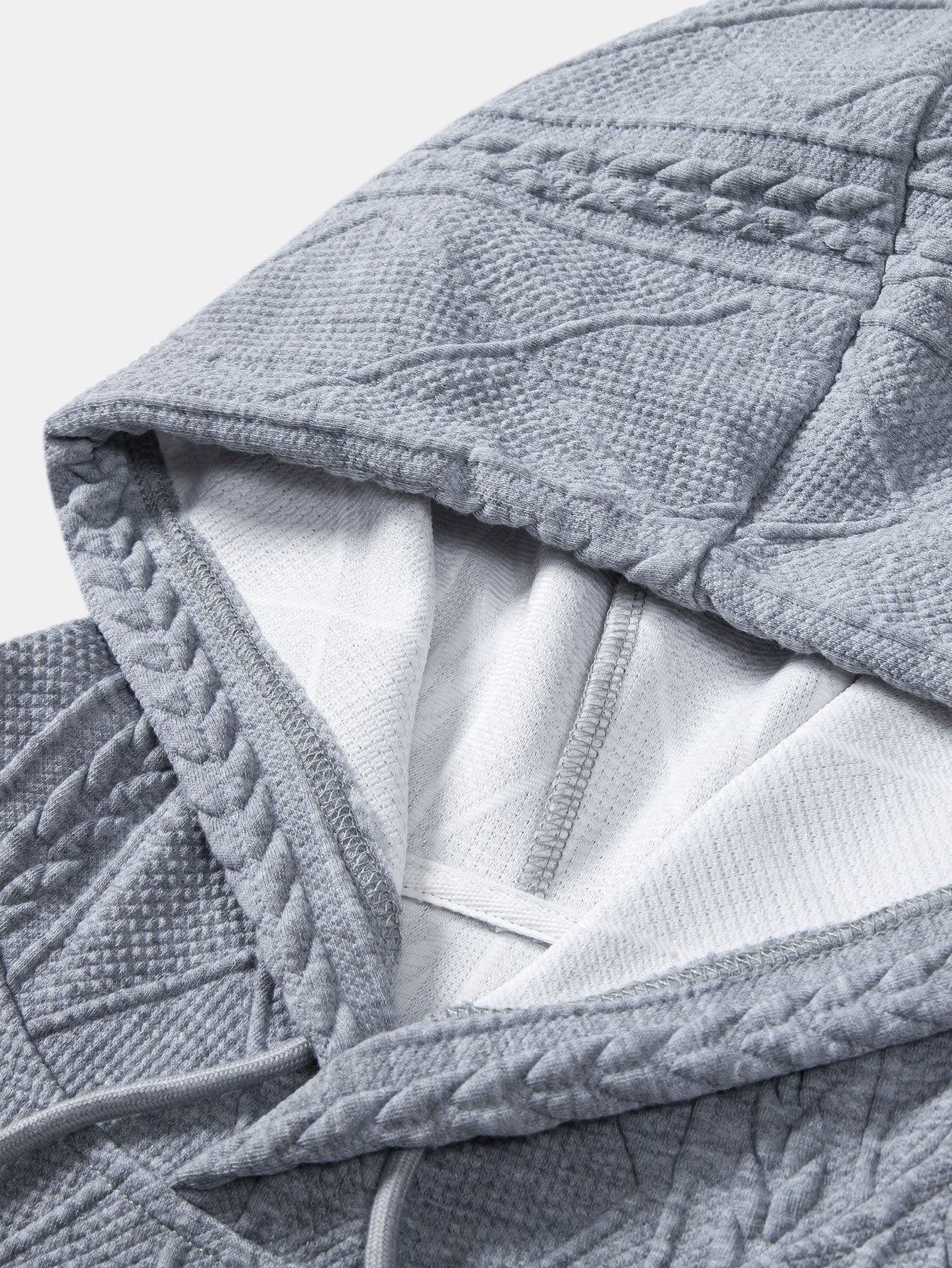 Relax Fit Geometric Jacquard Hoodie