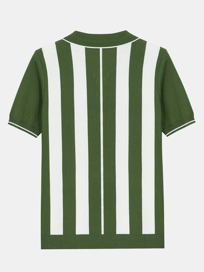 Striped Zip Sweater Polo