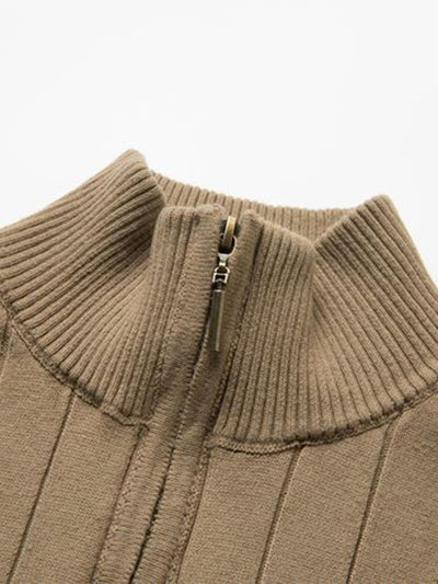 Man Stripe Half Zip Sweater