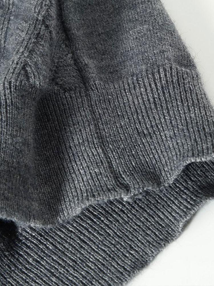 Diamond Mock Neck Quarter Zip Sweater