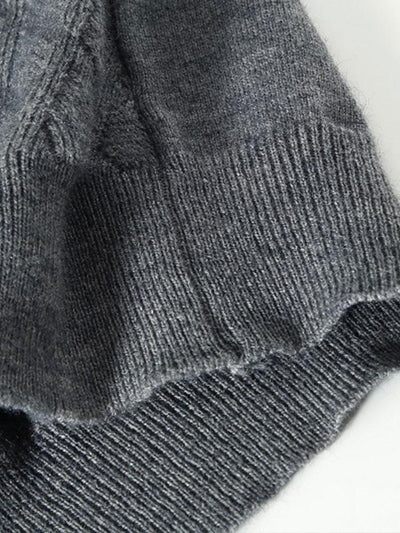 Diamond Mock Neck Quarter Zip Sweater