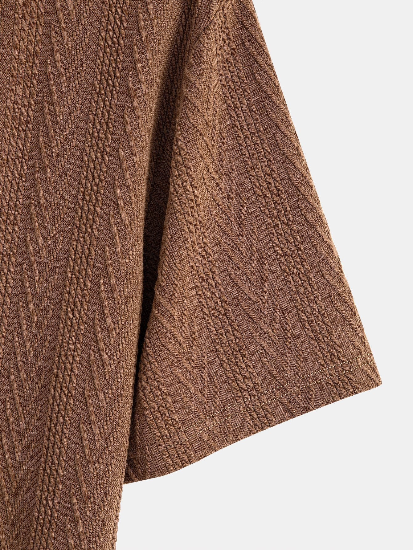 Muscle Fit Geometric Jacquard Notch T-Shirt